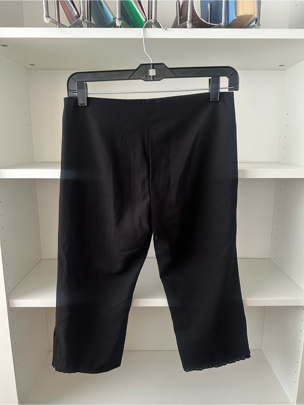 ZEMETA Black Lace Trim Mary Capri Pants - Picture 3 of 4